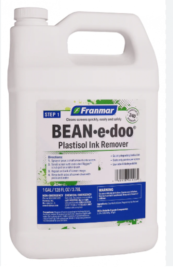 \"solvent free\" Franmar Plastisol Ink Remover (bean-e-doo)